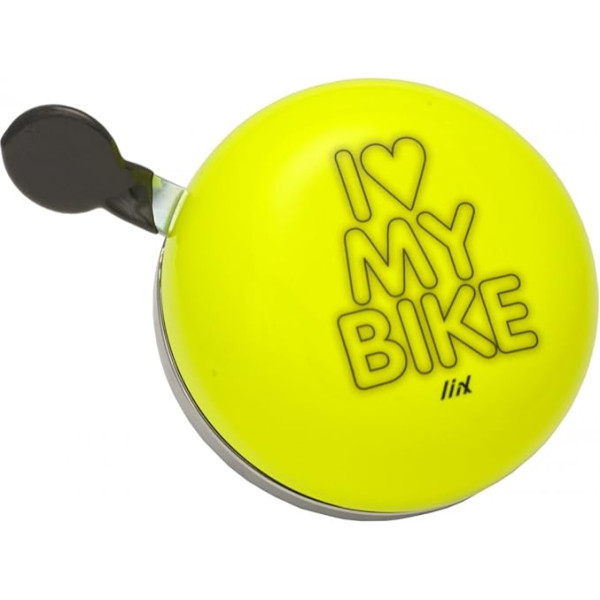 Liix Ding Dong velosipēdu zvans I love My Bike Neon Yellow