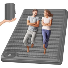 WANNTS Double Sleeping Mat 6 collu īpaši biezs ultraviegls piepūšamais guļamvieta kempingam Pārgājieni Airpad Carry Bag Remonta komplekts kompakts un viegls gaisa matracis