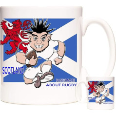 KAZMUGZ Scotland Rugby Mug Passionate About Rugby 11oz Ceramic Mug for World Cup Rugby Fans