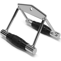 FITNESS MANIAC Mājas trenažieru zāle Mājas trenažieru zāle Kabeļa piestiprināšanas rokturis Chrome Pressdown Combo komplekts (Double D gumija)