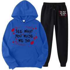 Eauptffy treniņtērps Sieviešu Hoodies un treniņtērps Bottoms, Hoodie Suit Blood Injury šausmas Tracksuit Hooded 2 gabali treniņtērps Loose Casual Leisure Suit Halloween modes Activewear Running