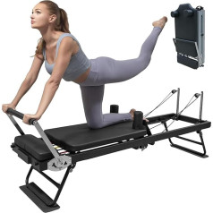 Pilates Reformer Machine Home - regulējama intensitāte Salokāma gulta spēka treniņiem - jogas vingrošanas aprīkojums, ideāls Pilates mīļotājiem!