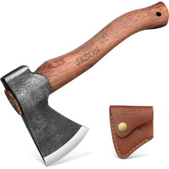 JASON Rokas cirvis ar koka rokturi 30 cm mazs cirvis cirvis āra izdzīvošanas cirvis ar PU apvalku Rokas kalts vikingu cirvis brīvā laika cirvis kempinga cirvis vīriešiem dāvanas Bushcraft mežs dārzs utt.