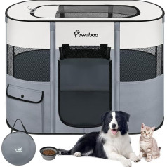 Pawaboo Портативный Pet Hutch Складная ручка для собак с водонепроницаемым оксфордом, ручка для кошек с дорожной сумкой, складная миска, использов