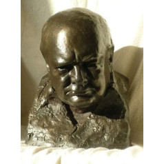 Skulptūra Classic Winston Churchill Resin Bust parakstīts Oscar Nemon