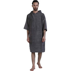 ALLEN & MATE Unisex-Handtuchponcho mit Kapuze für Erwachsene, Wickelmantel aus 100% Frottee-Baumwolle für Strand, Schwimmen, Baden - ideal für Männer und Frauen