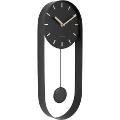 Karlsson Pendulum Charm sienas pulkstenis - Melns - 50 x 20 x 4,8 cm - Apaļš - Tērauds - Sienas pulkstenis Modernā dzīvojamā istaba - Sienas pulksteņi