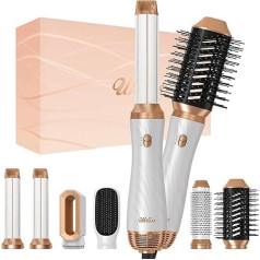 Karstā gaisa suku komplekts 6 in 1, UKLISS matu žāvētājs Air Styler 1000 W, gaisa plūsmas lokšķēru automāts, masāžas karstā gaisa birste, apaļa matu žāvētāja birste, matu taisnotāja birste, matu veidošanas birstes, mazāka matu izkriš