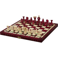 Sunrise Chess vidējais karaliskais šaha komplekts (35 x 35 cm) ar ķiršu koka izskatu - tradīcija un elegance vienā komplektā