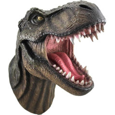 DWK Tyrannosaurs-Rex-Wand-Skulptur mit offenem Maul, Dinosaurierkopf