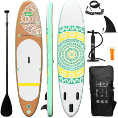 HIKS SUP Aufblasbares Stand Up Paddle Board Set inkl. Paddel, Pumpe, Rucksack und Leine, geeignet für alle Fähigkeiten, ideal für Anfänger, Paddelboard-Set