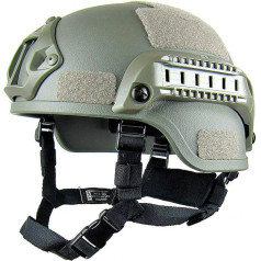 Airsoft aizsargķivere, taktiskā militārā ķivere, MICH 2001 | Gaisa aizsardzība Unisex Airsoft Gear Paintball ar NVG kronšteinu un sānu vadotnēm CS āra spēlēm