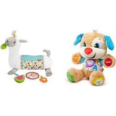 Fisher-Price GLK39 GLK39 4-in-1 Lama rotaļu spilvens, daudzkrāsains & FPM50 - mācību rotaļu suns, vācu valoda, no 6 mēnešiem