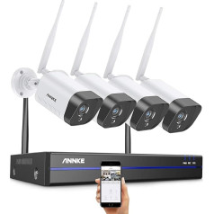 Annke 1080P WLAN novērošanas kameru komplekts 4CH Wireless CCTV NVR sistēma