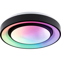 Paulmann 70544 LED griestu gaisma Rainbow ar varavīksnes efektu, ieskaitot 1 x 22 W dimmējamu DynamicRGBW krāsu regulēšanu melns balts plastmasa metāls 3000 K