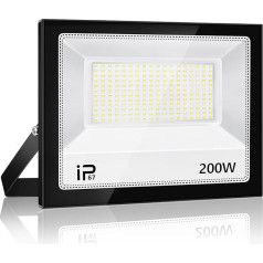 YZYFACAI 200 W LED āra prožektors, īpaši spilgts 20 000 LM LED prožektors, 7000 K Cool White prožektors, IP67 ūdensizturīgs āra prožektors, pagalmam, pagalmam, pagalmam, piebraucamajam ceļam, garāžai, priekšnamam