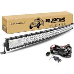 SKYWORLD izliekta LED darba gaismas josla, 42 collu 106 cm 540 W papildu lukturu LED gaismas josla ar 12 V zibspuldzes vadu komplekts automašīnām SUV ATV UTV kravas automašīnām 4x4 miglas lukturiem