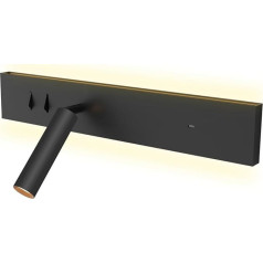 kalb I Avay Gultas panelis ar USB-C, moderna LED sienas lampa, elastīga lasīšanas gaisma ar uzlādes iespēju, nakts gaisma guļamistabai, enerģiju taupoša USB-C nakts lampa un naktslampiņa melnā krāsā (labajā pusē)