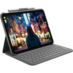 Plāns folio tastatūras futrālis ipad 10. paaudzes ipad uk pelēks