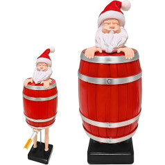 Cigarette Dispenser Fun, Santa Claus Cigarette Dispenser for 10 Cigarettes, Pop Up Wooden Barrel Cigarette Box, Portable Cigarette Case, Cigarette Stuffing Machine, Prank Toy Gift for Men