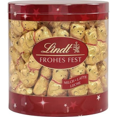 Lindt Chocolate Happy Fest | 700 g iepakojums | Mini konfektes no augstākās kvalitātes Alpu piena šokolādes | Šokolādes dāvana Ziemassvētkiem | Ziemassvētku šokolāde