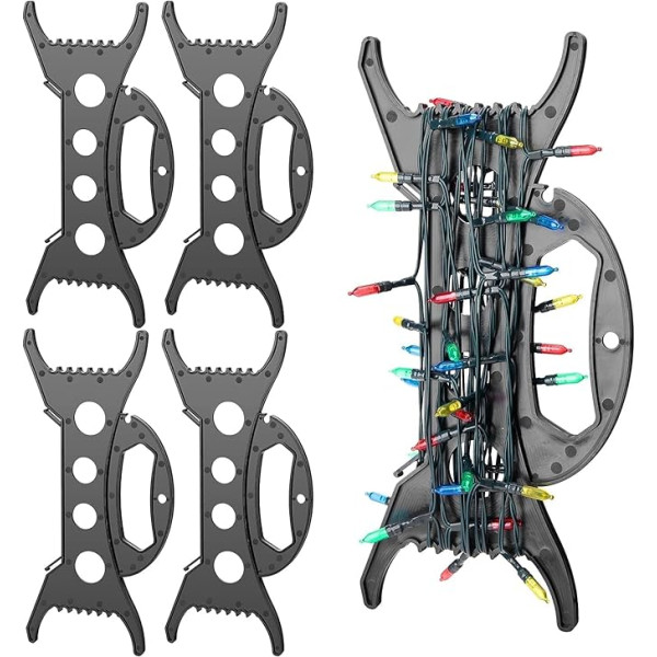 Iepakojums ar 4 30 cm plastmasas kabeļu uztvērēju Ziemassvētku gaismiņu turētājs Kabeļu ruļļa kabeļu pārvaldnieks kā organizators pasaku gaismiņām, virvēm, lentēm un vadiem