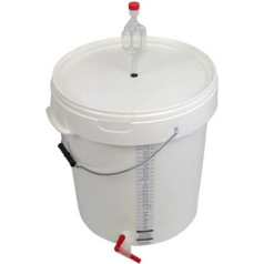Fermentācijas spainis 30L 30 litru 30 litru komplektā ar fermentācijas cauruli un iztukšošanas krānu, fermentācijas tvertne alus, vīna, kāpostu un daudzu citu piederumu raudzēšanai alus darīšanai
