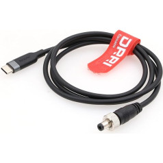 DRRI bloķēšanas 5,5x2,1 mm DC uz USB-C PD ātrās uzlādes 12V barošanas kabelis Atomos Ninja V monitoram/Zwo ASI dzesēšanas sistēmai