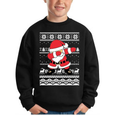 BesserBay Children's Christmas Crew Neck Jumper Santa Print Unisex Sweatshirt 110-164