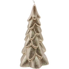 Dekohelden24 High-quality candle as Christmas tree, Christmas candle, figurine candle as Christmas tree, Christmas tree candle in cappuccino with glitter, handmade, size: height x diameter approx. 21