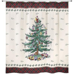 Avanti Linens Tartan Spode Christmas Tree Collection Tartan Pattern, Multi-Colour, dušas aizkars