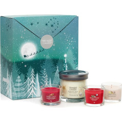 Yankee Candle Gift Set | 3 Scented Filled Votive Candles & 1 Signature Small Tumbler Candle | Bright Lights Collection