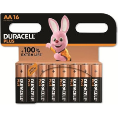 Duracell Plus-AA CP16 Mignon (AA) sārmu magnija 1,5 V baterija, 16 gab., iepakojumā