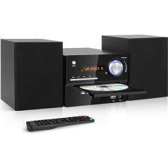 Kompaktā sistēma ar CD-DVD atskaņotāju, DVD-802 Retro HiFi mūzikas sistēma Mājas skaļruņi 30 W ar Bluetooth/CD-DVD atskaņotāju/FM Radio/Aux ieeja/USB ieeja/MIC ieeja/RCA izeja, 3-daļīga skaņas sistēma