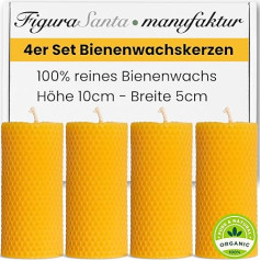 4 medium honeycomb candles. Pure beeswax candles from the black forest manufactory. Height 10 cm, diameter 5 cm.