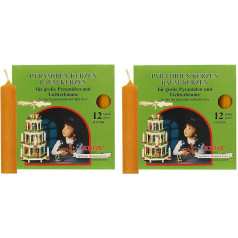 OLShop AG Knox Piramīdas sveces dabīgas 2 gab. iepakojumā (2 x 12 gab.) Izmērs aptuveni 17 x 100 mm Ziemassvētku sveces