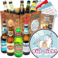 Für Dich (mit Einhorn) / Bier Geschenkset mit Bieren aus aller Welt