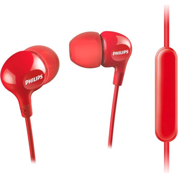 Philips SHE3555WT/00 In-Ears austiņas In-Ear Bass austiņas (dziļi basi, iebūvēts mikrofons, 2 ausu vāciņu veidi, ideāli pieguļ, pastiprināts kabelis), balts