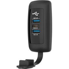 Auto lādētāja adapteris, USB auto uzlādes ligzda, 12V/24V USB ligzdas uzlādes ligzda, QC2.0/3.0/4.0, PD2.0/3.0, 48W, Dual QC3.0 USB A & PD3.0 tipa C USB ligzdas panelis, 12V/24V automašīnai, laivai, autofurgonam