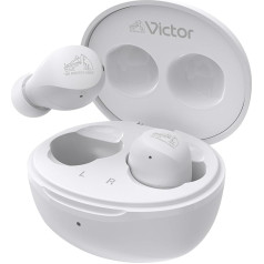 JVC HA-A6T Gumy Mini bezvadu Bluetooth austiņas, 23 stundu akumulators, ātrā uzlāde, skārienvadība, IPX4 (baltas)