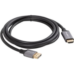 Displayport(m)-hdmi(m)kabelis 1,8 m 4k melns/sudrabs