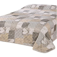 Delindo Lifestyle gultas pārklājs Gultas pārklājs, divguļamai gultai, Patchwork Brown, 240 x 260 cm