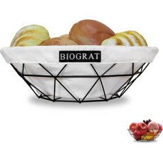 BIOGRAT® Maizes grozs Modern Black ar metāla audumu Diametrs 26,5 cm Augļu grozs Augļu bļoda 1 gab.