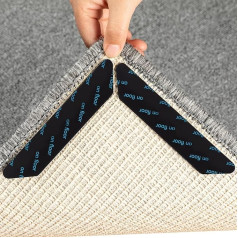 【Pack of 16 Reusable Non-Slip Carpet Holders】Secure carpets on hardwood floors and tiles with ease, double-sided tape prevents the rugs from slipping, curling