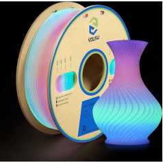 YOUSU Glow in the Dark PLA Filament 1,75 mm, spīd tumsā, izmēru precizitāte 99% ticamība +/- 0,03 mm, 3D printeru filaments 3D printeriem 1 kg, varavīksnes A