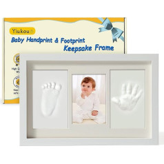 Yiukou Baby Handprint Footprint Makers Kit Keepsake Foto ierāmētas bildes jaundzimušo bērnu dāvanas personalizēta Baby Milestone Dāvanu Memory Picture Frame bērnu reģistram