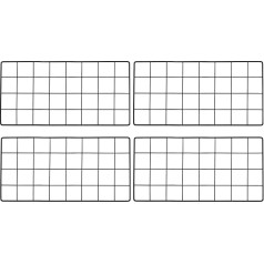 PATIKIL 16 x 8 stiepļu sieta panelis, 4 gabali Dzelzs dekoratīvais sienas režģis viesistabai, guļamistabai, foto turētājs, piekaramais rāmis, mājas dekors, melns