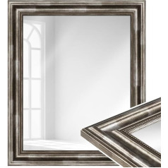 WANDStyle Baroka stila spogulis 50 x 60 cm no koka, liels sudraba sienas spogulis, ražots Vācijā - H550