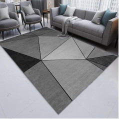 Patinka DAUGIAU Kilimas Modernus smėlio spalvos pilkas plaunamas kilimas Svetainės kilimas Miegamojo kilimas Kilimas Vaikų kambario kilimas Valgomojo kilimas - Kilimas Svetainės kilimas (Mercury Grey Black, 160 x 230 cm)