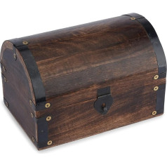 Ajuny Jewellery Box Dekoratīvā koka rotaslietu kaste, brūna, aizslēdzama, daudzfunkcionāla rotaslietu glabāšanas kaste, rotaslietu turētājs, pulksteņu kaste, ideāla kā dāvana